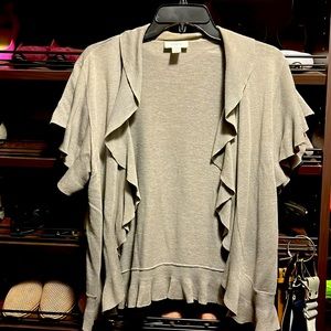 Woman’s Loft Medium shirt sleeve gray sweater